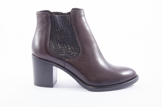 Brown leather ankle boots