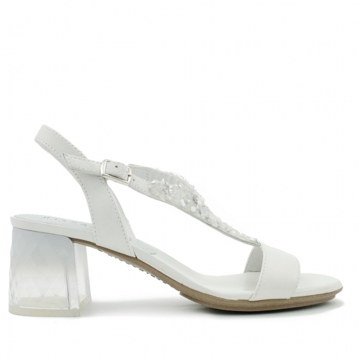 White suede sandals