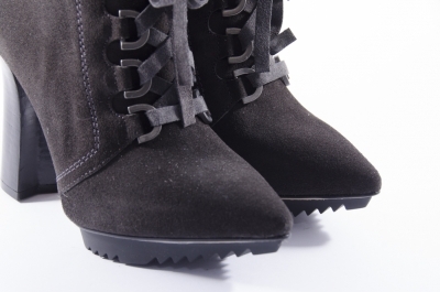 Grey suede ankle boots
