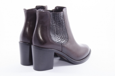 Brown leather ankle boots