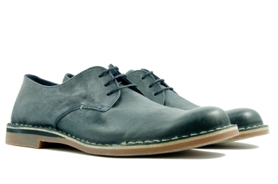 Blue leather shoes