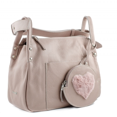 Pink leather bag