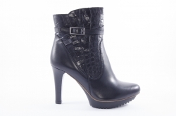 Дамски боти щампа алигатор с плътен ток