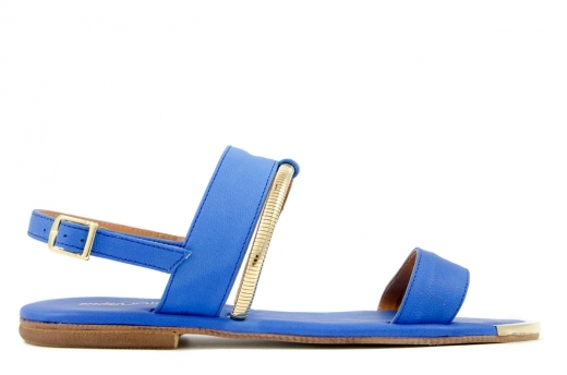 Blue leather sandals