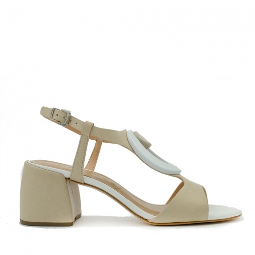 Beige leather sandals