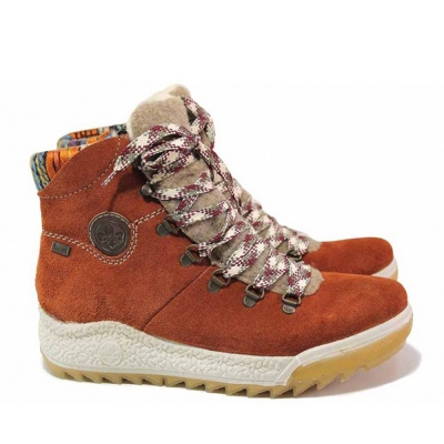 Orange boots Rieker