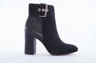Thick heel cobra ankle boots 