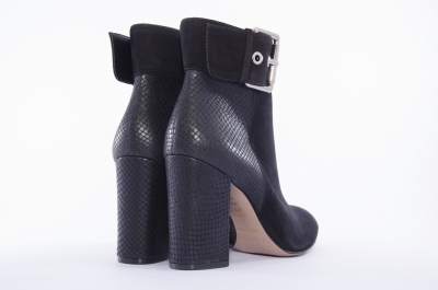 Thick heel cobra ankle boots 