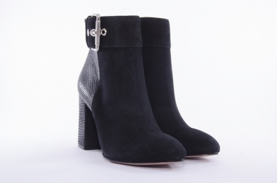 Thick heel cobra ankle boots 