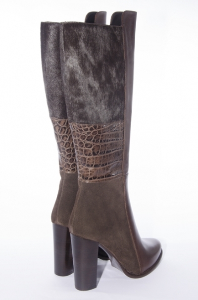 Thick heel alligator boots