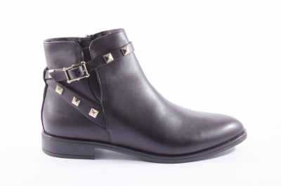 Brown leather ankle boots