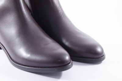 Brown leather ankle boots