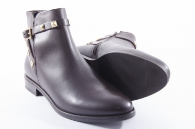 Brown leather ankle boots