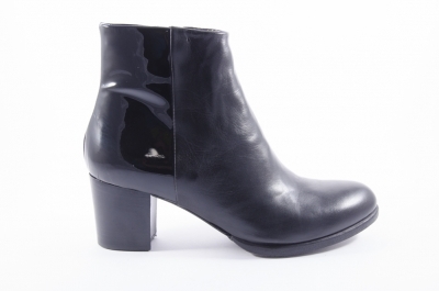 Black leather ankle boots