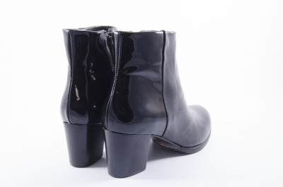 Black leather ankle boots
