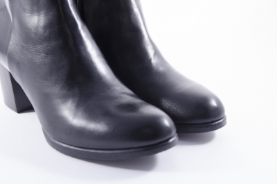 Black leather ankle boots