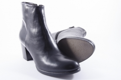Black leather ankle boots