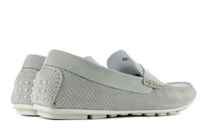 Grey suede moccasins