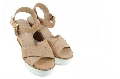 Розови велурени платформи