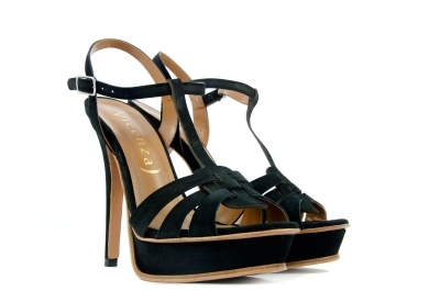 Black suede sandals