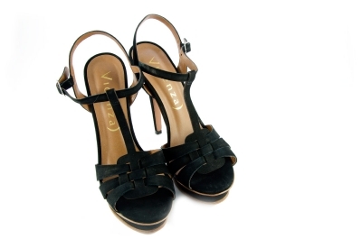 Black suede sandals