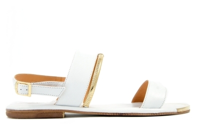 White leather sandals