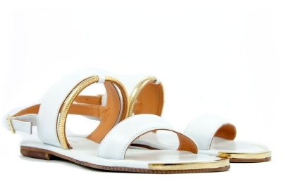 White leather sandals