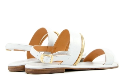White leather sandals