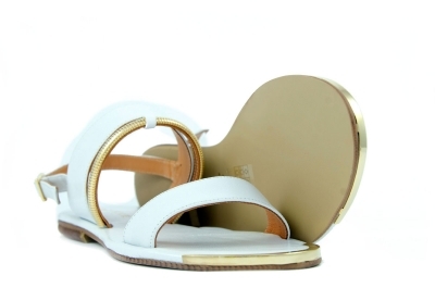 White leather sandals