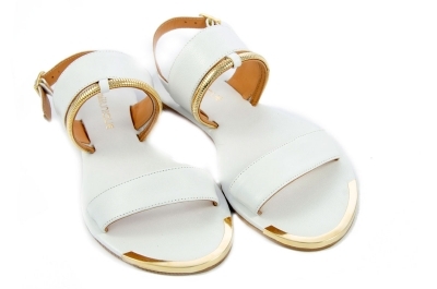 White leather sandals