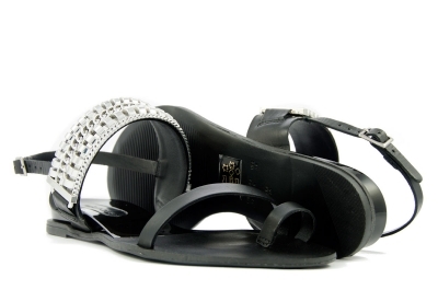 Black leather sandals