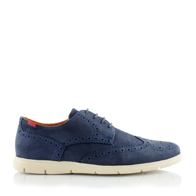 Blue leather sport shoes