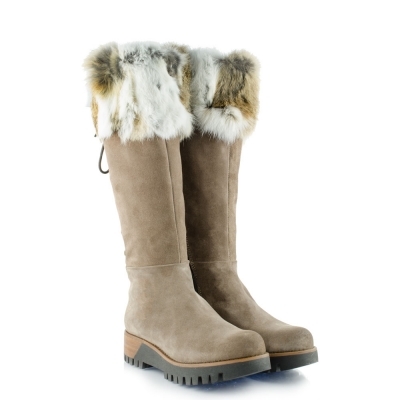 Beige boots with lapin 